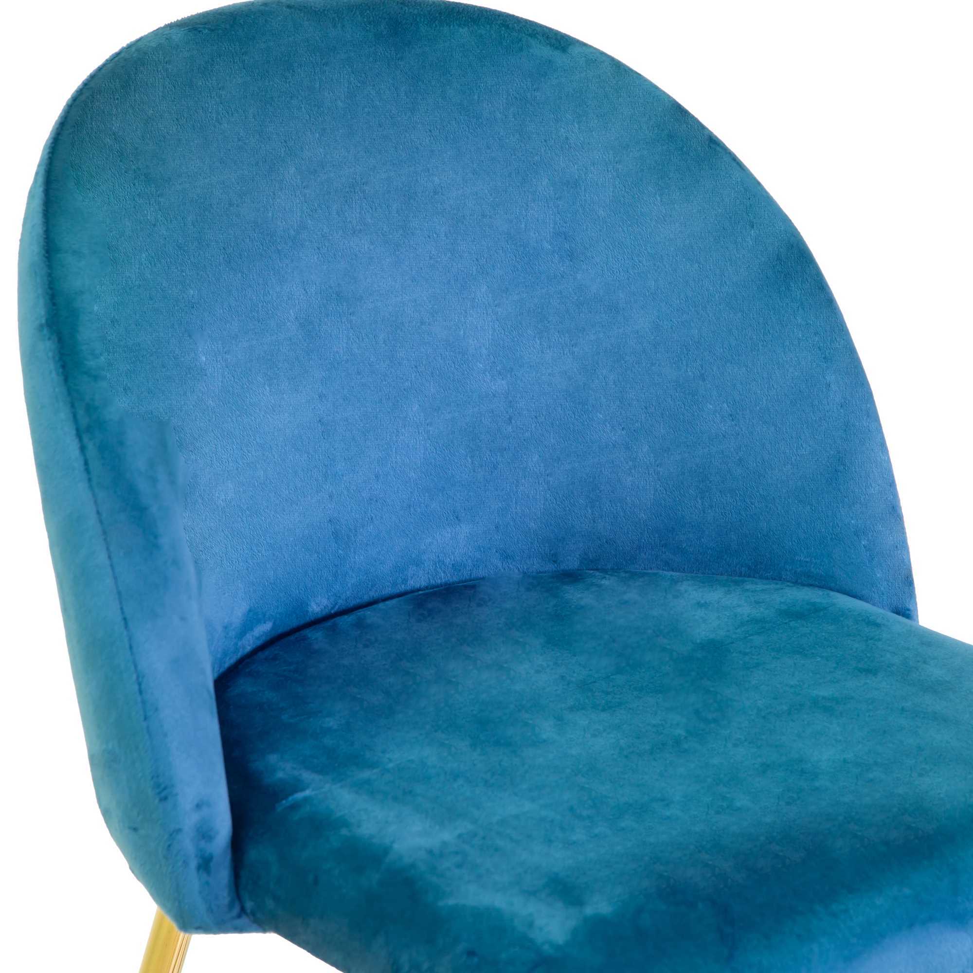 Sgabello Sammi Vacchetti in velluto blu con struttura oro cm44x48h91