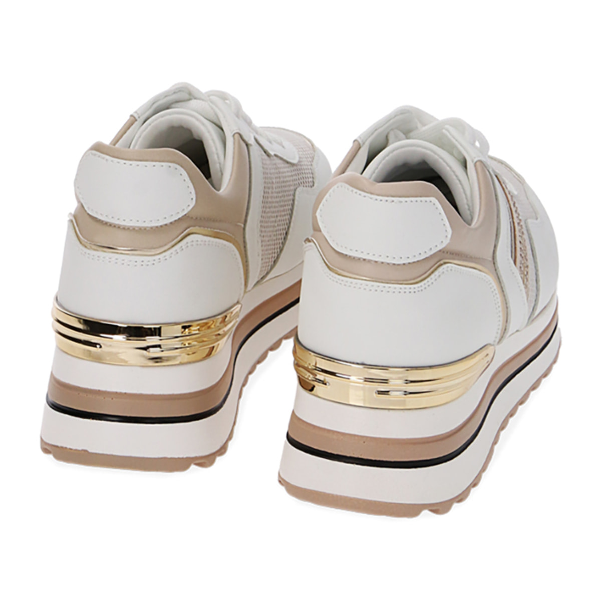 Zapatillas beige, suela de 5 cm