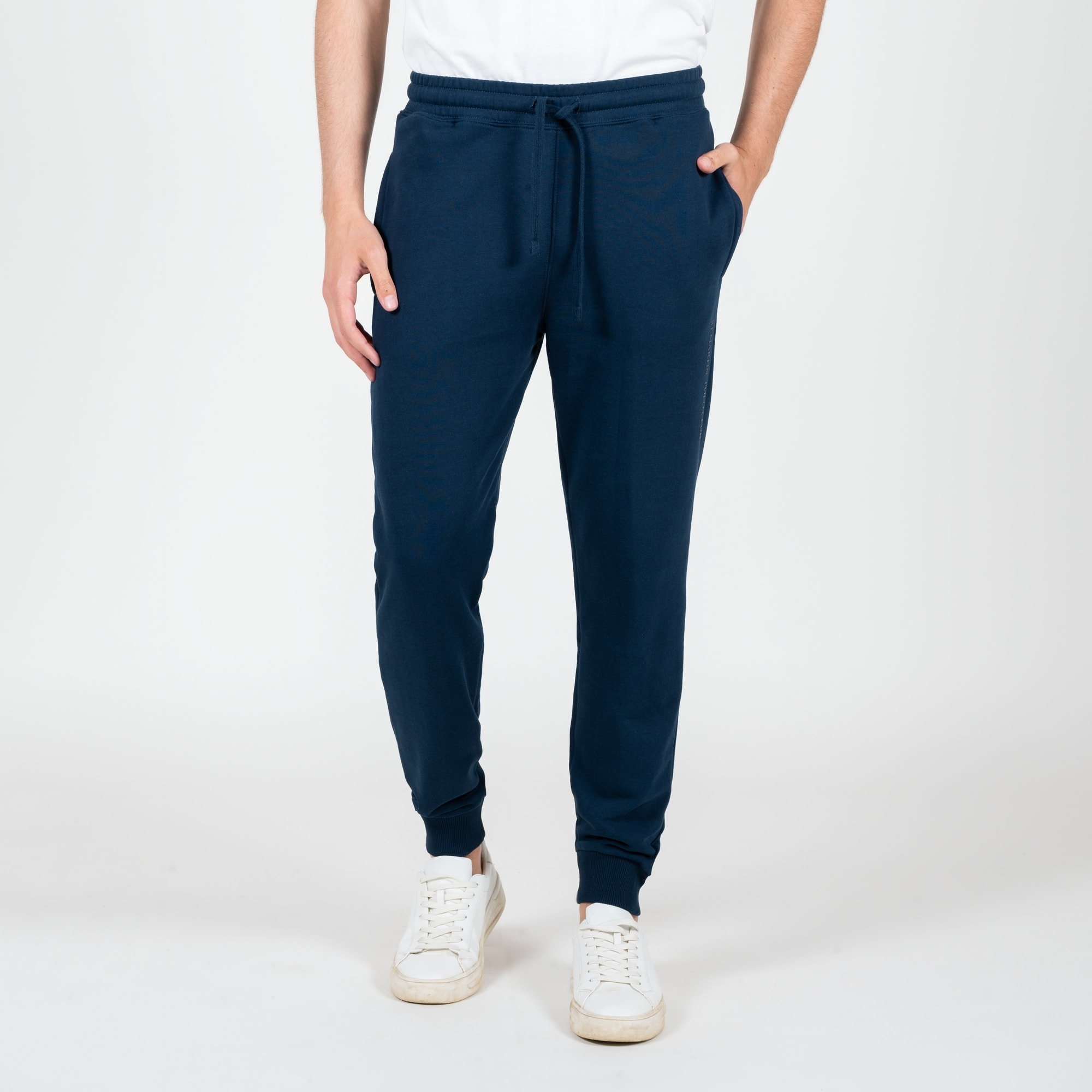 Pantaloni con stampa logo french terry