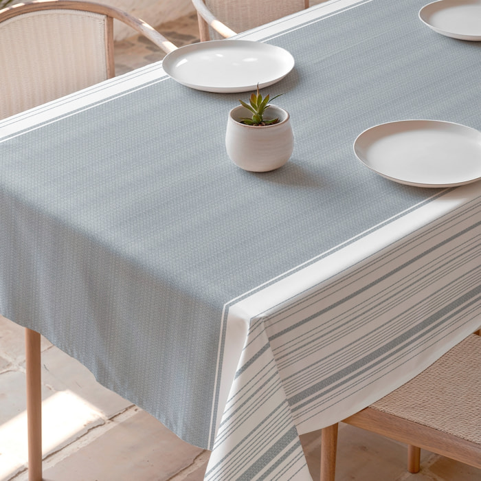 Nappe imprimée anti-tâches EDEN BLEU