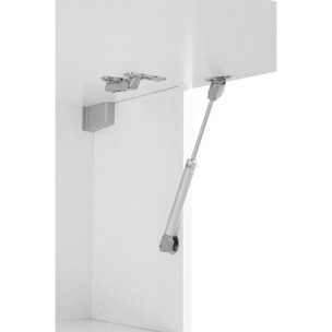 Parete attrezzata Clemente, Set salotto porta TV a 5 ante, Mobile soggiorno multiuso, 100% Made in Italy, cm 340x30h180, Bianco lucido