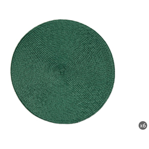Set de 6 sets de table ronds Excelsa – Round, Polypropylène Vert Foncé