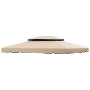 Toile de rechange pour pavillon tonnelle tente 3,90L x 2,90l m polyester haute densité 170 g/m² crème