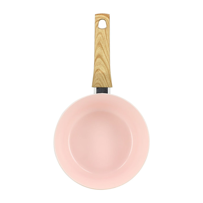 Casserole 20cm avec revêtement céramique rose - tous feux COLORAMA