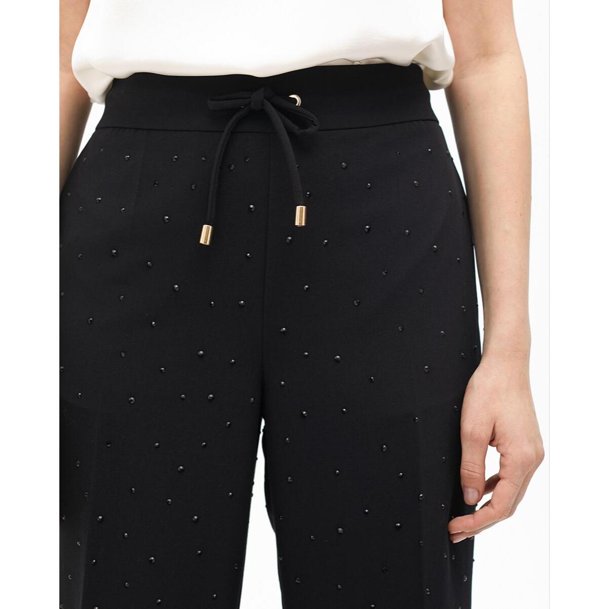 Pantaloni dritti con strass