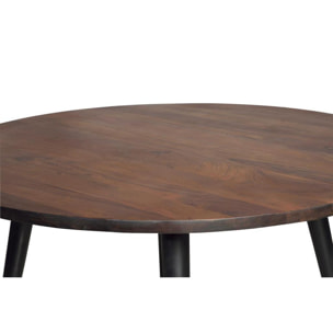 Mesa de comedor - Madera de Mango y Metal - - 75x120x120cm