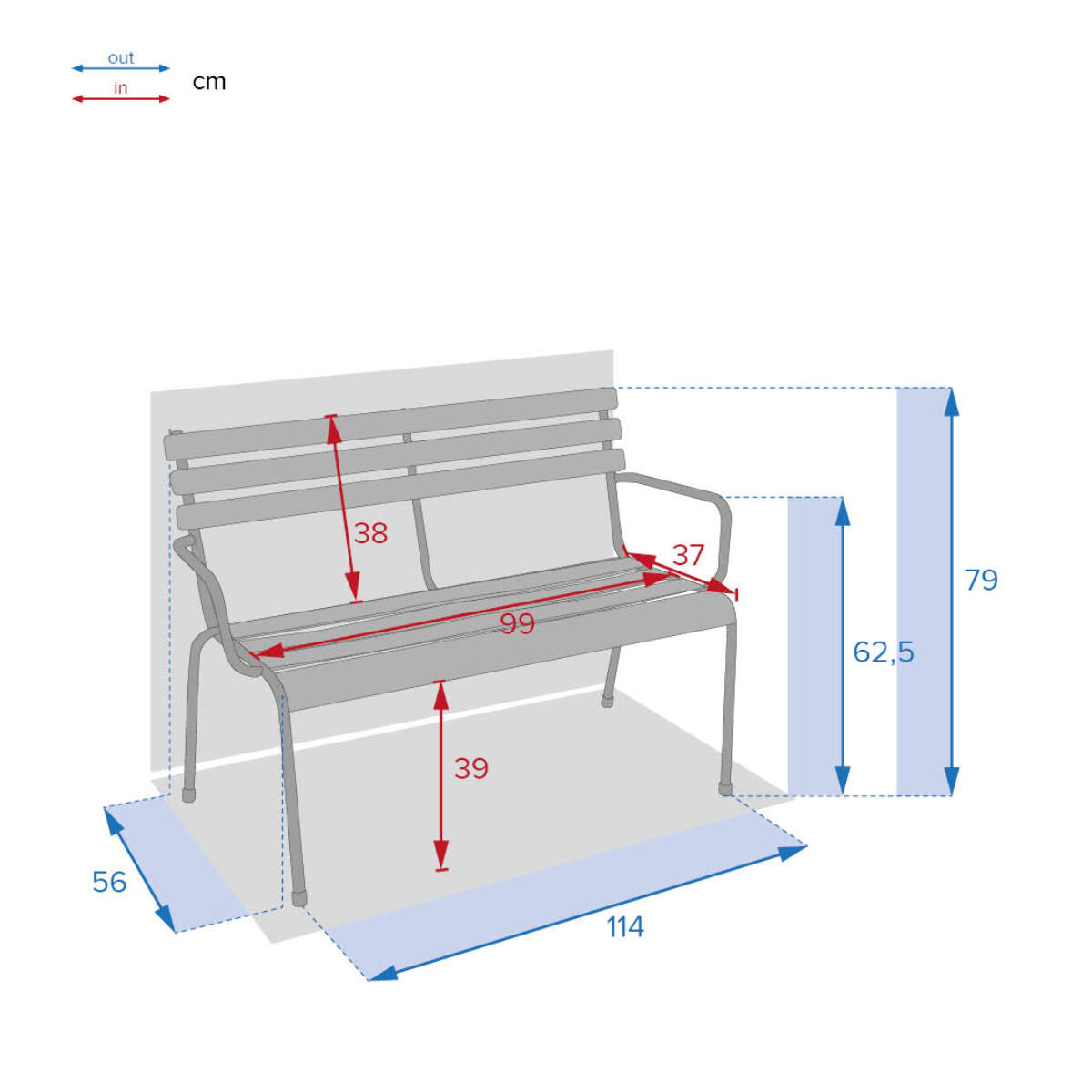 Banc de jardin Greensboro Ambre