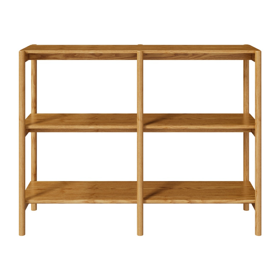 Etagère en bois d'hévéa massif, 2 étagères - Emel