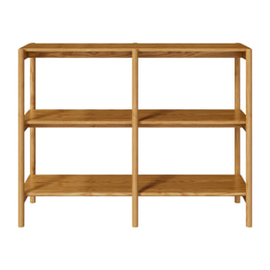 Etagère en bois d'hévéa massif, 2 étagères - Emel