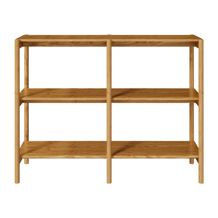 Etagère en bois d'hévéa massif, 2 étagères - Emel