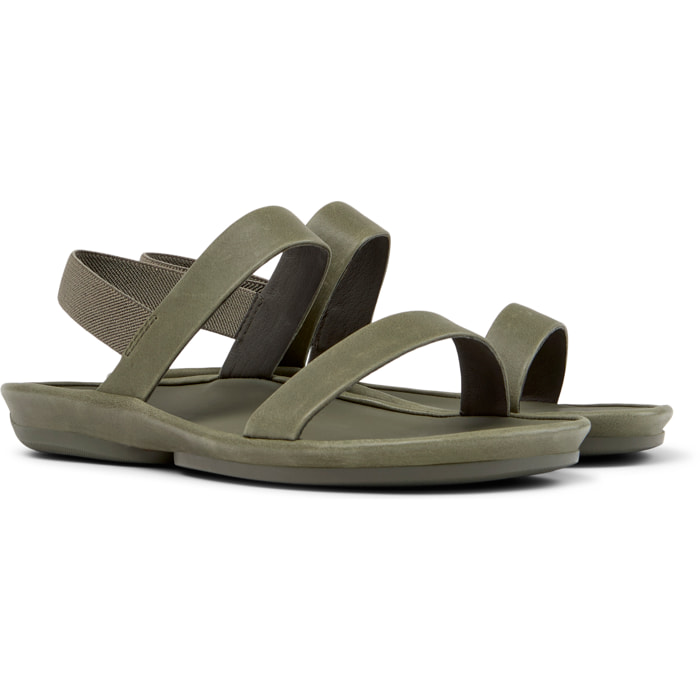 Sandalias - CAMPER Right Isla - Verde - Cuero liso