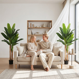 Lot de 2 bananiers artificiels H.150cm
