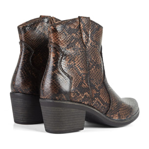 Stivaletti da donna, stile cowboy, stampa animalier