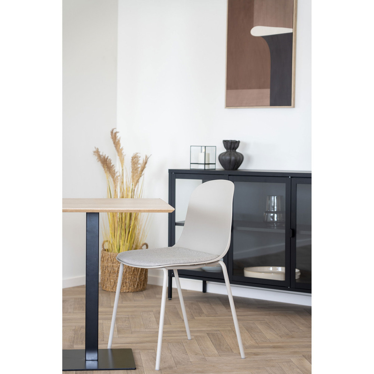 Set 2 sedie da pranzo Madalena in Grigio Chiaro con Gambe Grigie