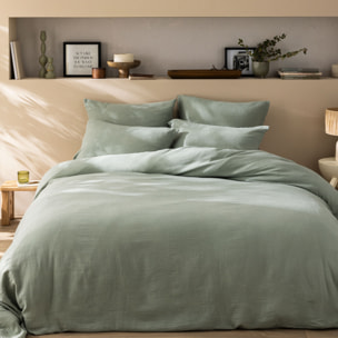 Housse de couette unie en coton, GAZE DE COTON