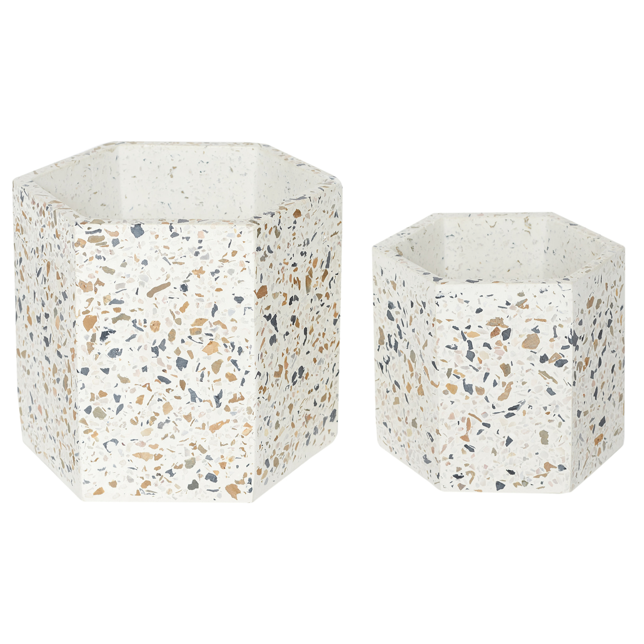 Lot De 2 Pot De Fleur Terrazzo
