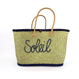 Panier artisanal de Madagascar - Soleil GM Bleu marine