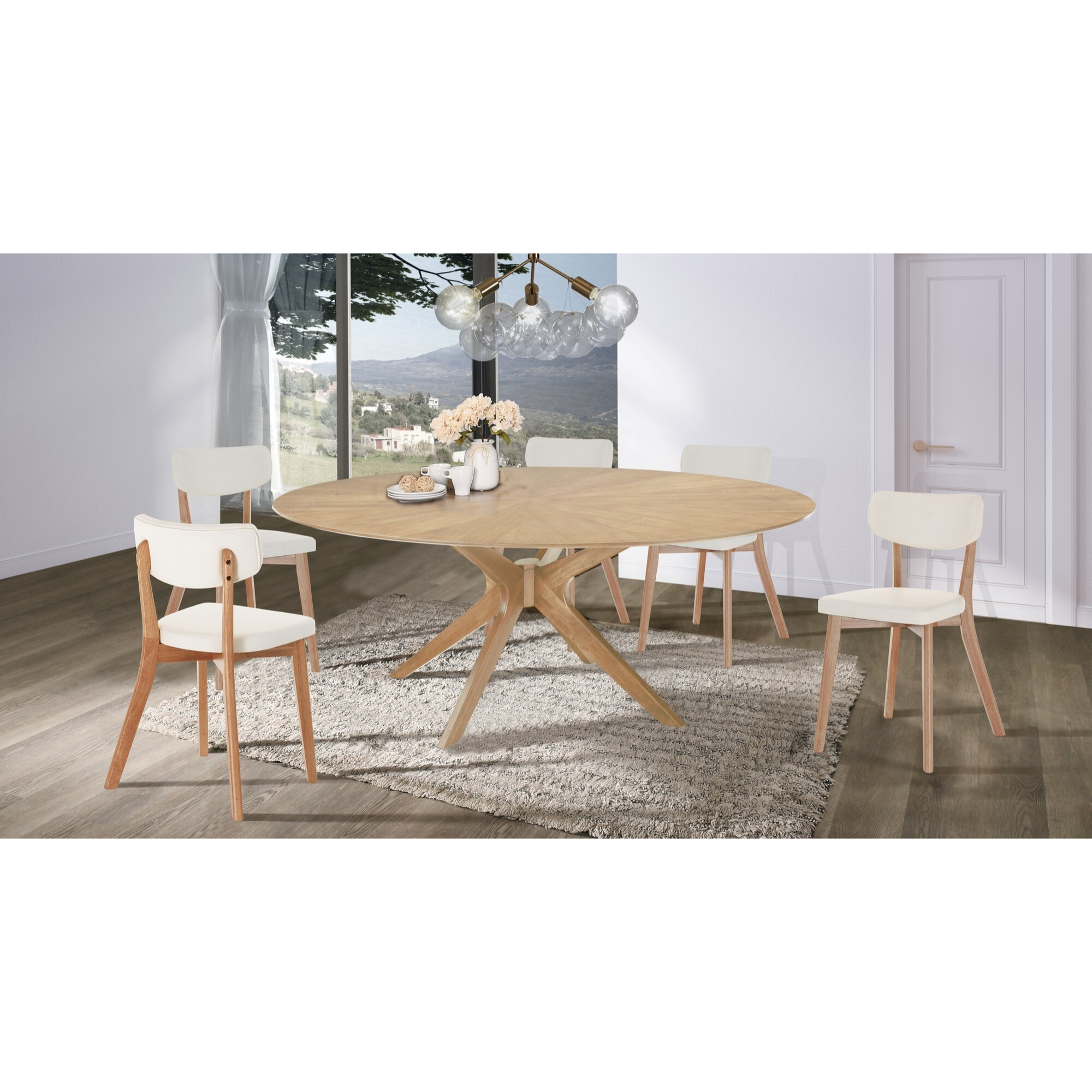 Tomasucci Lot de 2 Chaises en bois VARM EVOLUTION Blanc