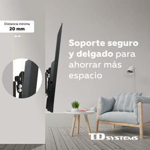 Soporte de TV pared inclinable de bajo perfil para pantallas de 14 a 40 pulgadas. VESA máximo de 200 x 200 mm - TD Systems P20X25T22