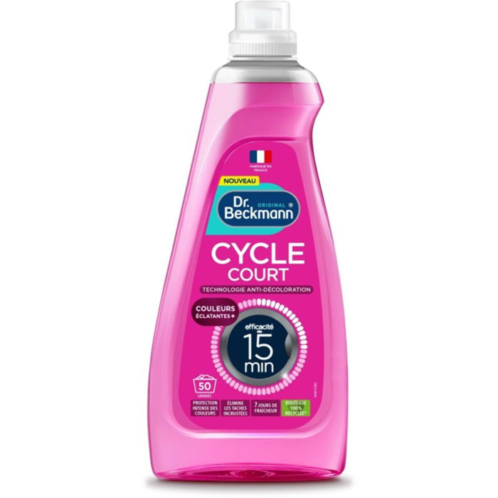 Lessive DR BECKMANN Liquide Cycle Court - Couleurs éclatantes x50 lavages