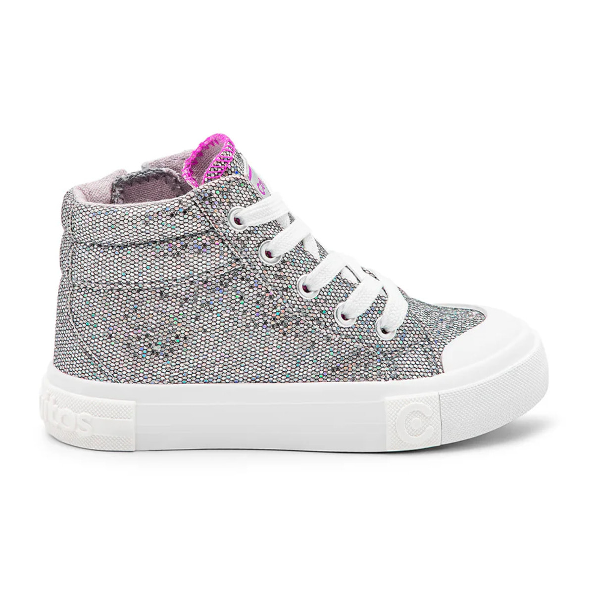 Zapatillas Altas Glitter Gris