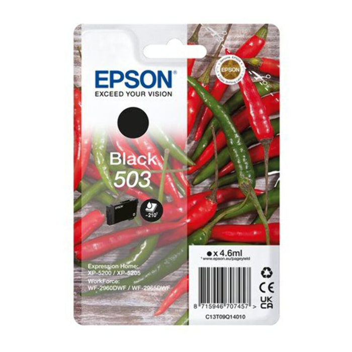 Cartouche d'encre EPSON Originale 503 Noire Série Piment - C13T05A14010