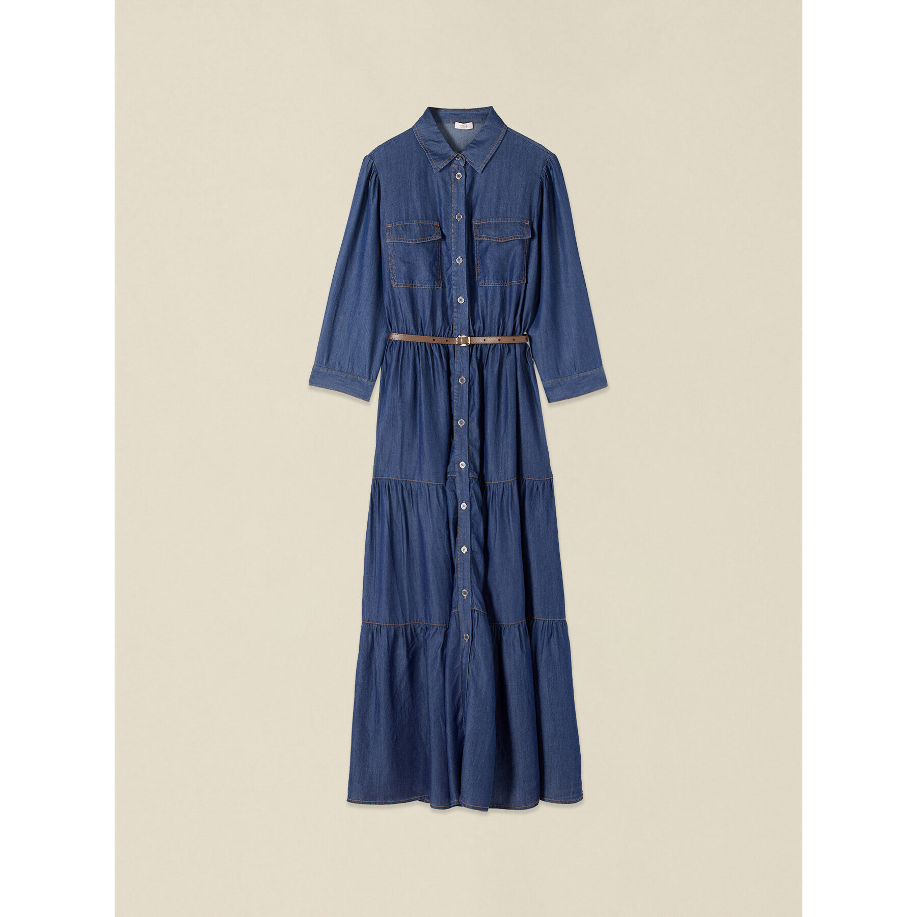 Oltre - Vestito chemisier in tencel - Blu