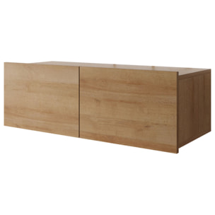 Alix - meuble tv modulable 100 cm - 2 portes - Effet chêne