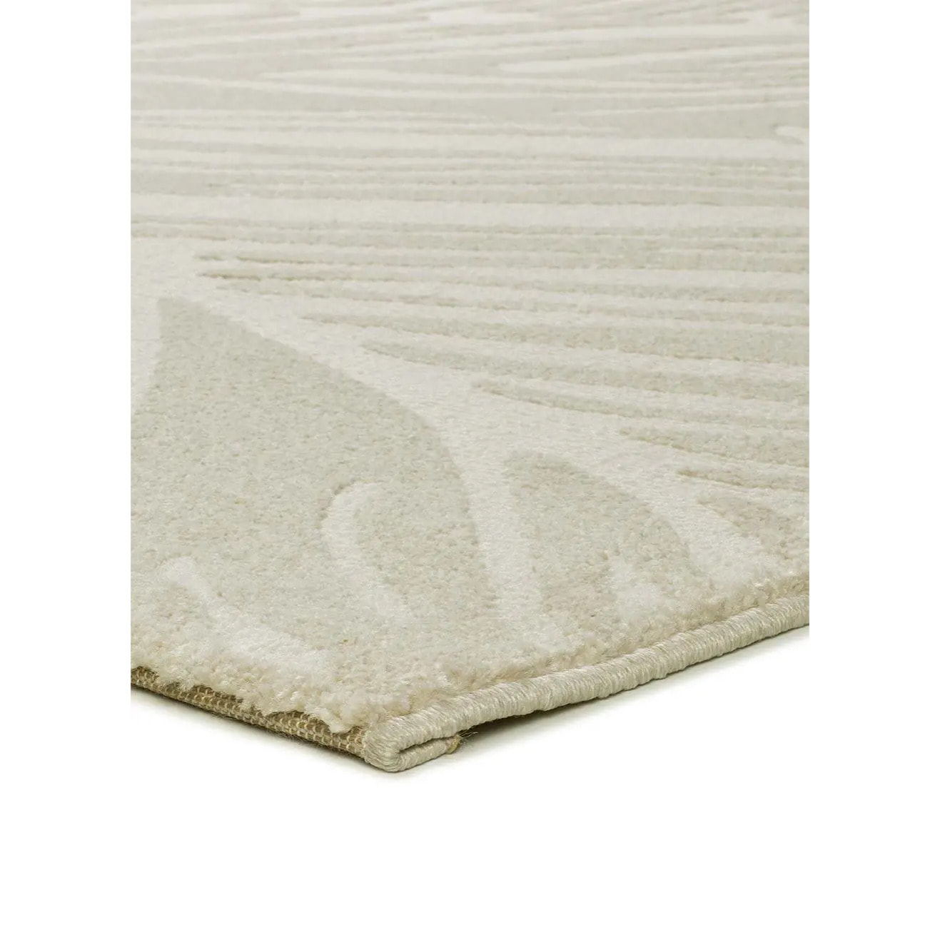 SENSATION Alfombra con motivo vegetal en relieve en blanco, varias medidas disponibles.
