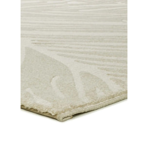 SENSATION Alfombra con motivo vegetal en relieve en blanco, varias medidas disponibles.