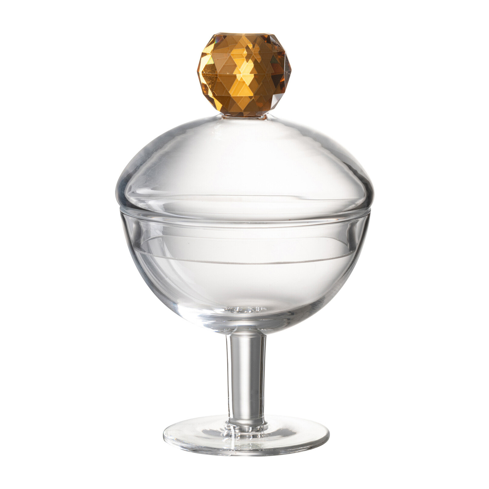J-Line pot de conservation Diamant Kristal - transparant/lichtoranje - glas - small
