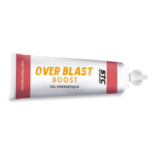 STC NUTRITION - Over Blast® Boost - Gel énergétique enrichi en complexe dynamisant - Norme anti-dopage- Goût citron - 10 dosettes - Fruits rouges - Texture liquide