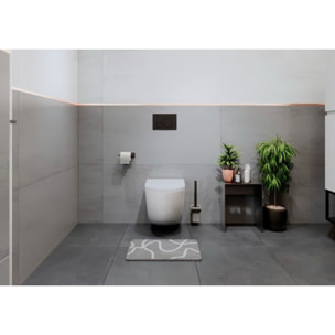 Tapis de salle de bain de 50x40 cm, lavable en machine, gris (SATDPREDWC08SE)