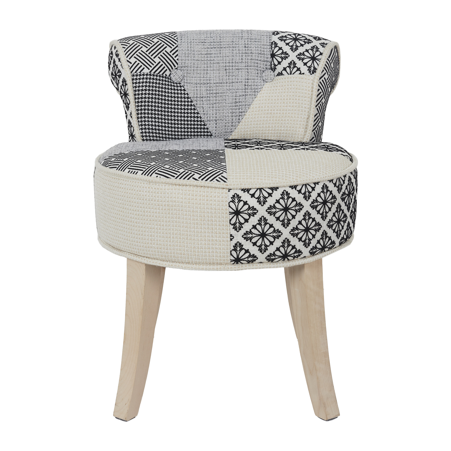 Tabouret Eleonor Patchwork Gris