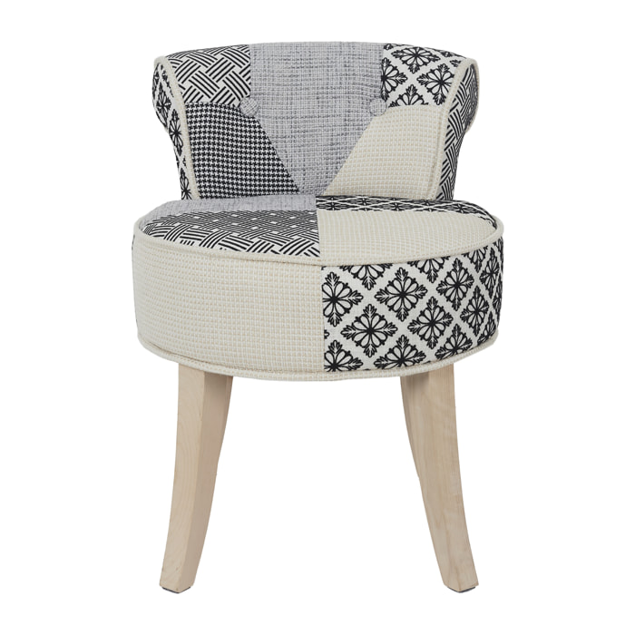 Tabouret Eleonor Patchwork Gris