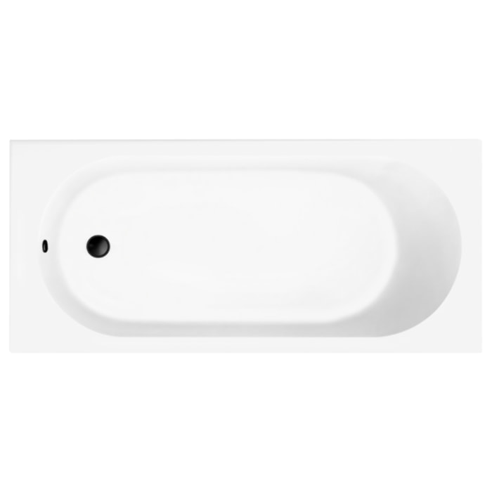 Baignoire droite 170 x 75 O.Novo + Vidage de baignoire WIRQUIN noir