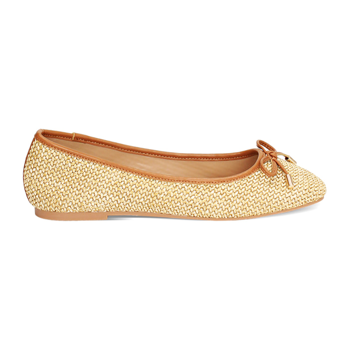 Ballerine donna biege in raffia