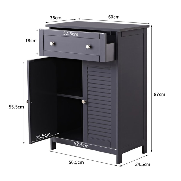 Mobile bagno 60x35x87 cm grigio - Jessica