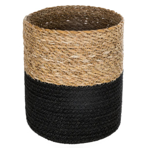 Set de 4 paniers jute noir