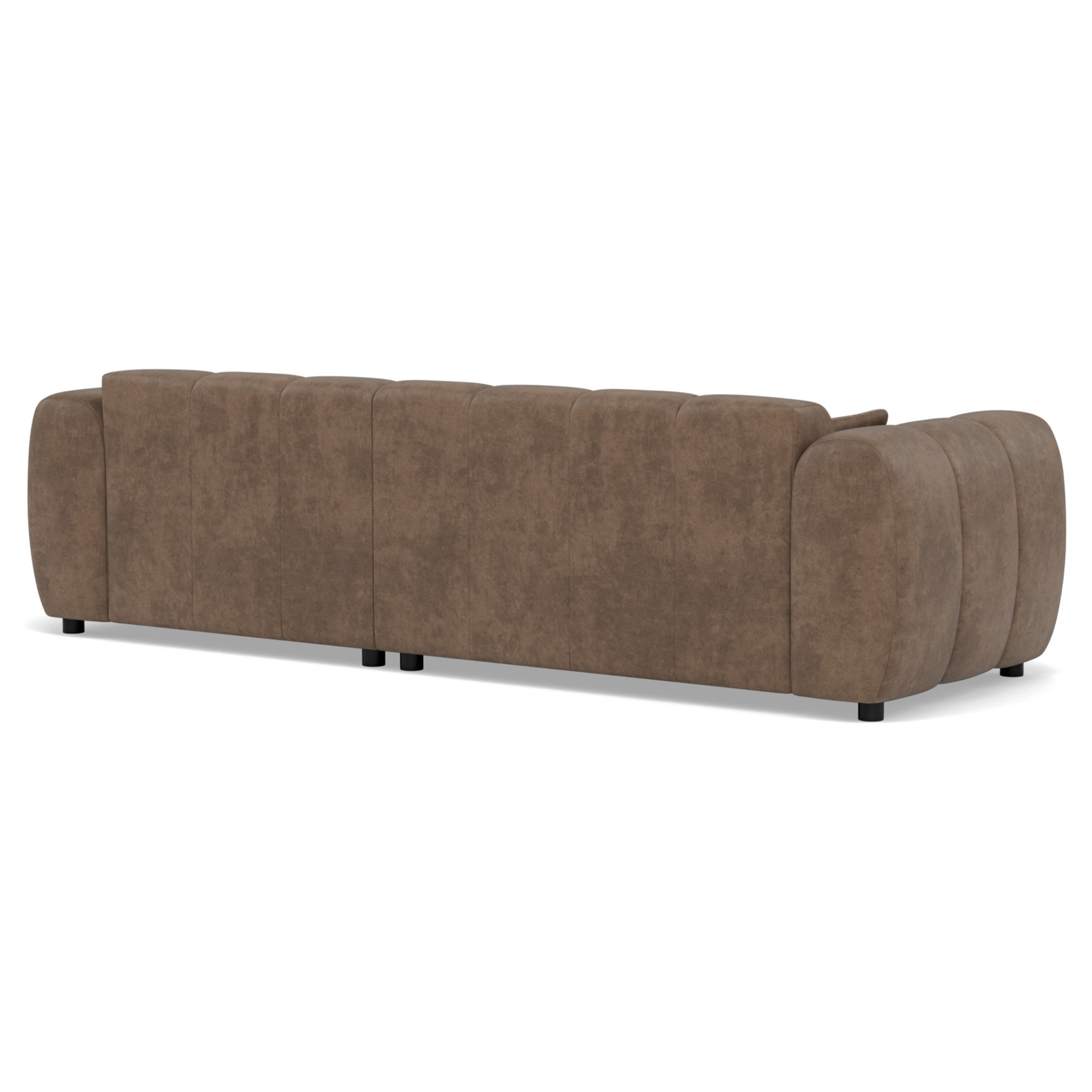 Curtis - canapé d'angle droit 4 places en simili - Taupe