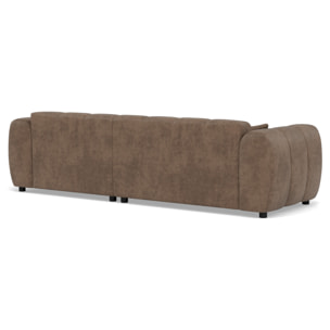 Curtis - canapé d'angle droit 4 places en simili - Taupe