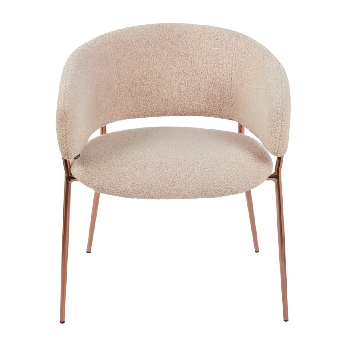 Set 2 sedie in tessuto teddy beige con gambe metallo - Cloud