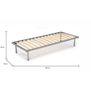 Rete letto singolo Abalui, Rete ortopedica in multistrato di betulla a 14 doghe, 100% Made in Italy, cm 80x200h 34