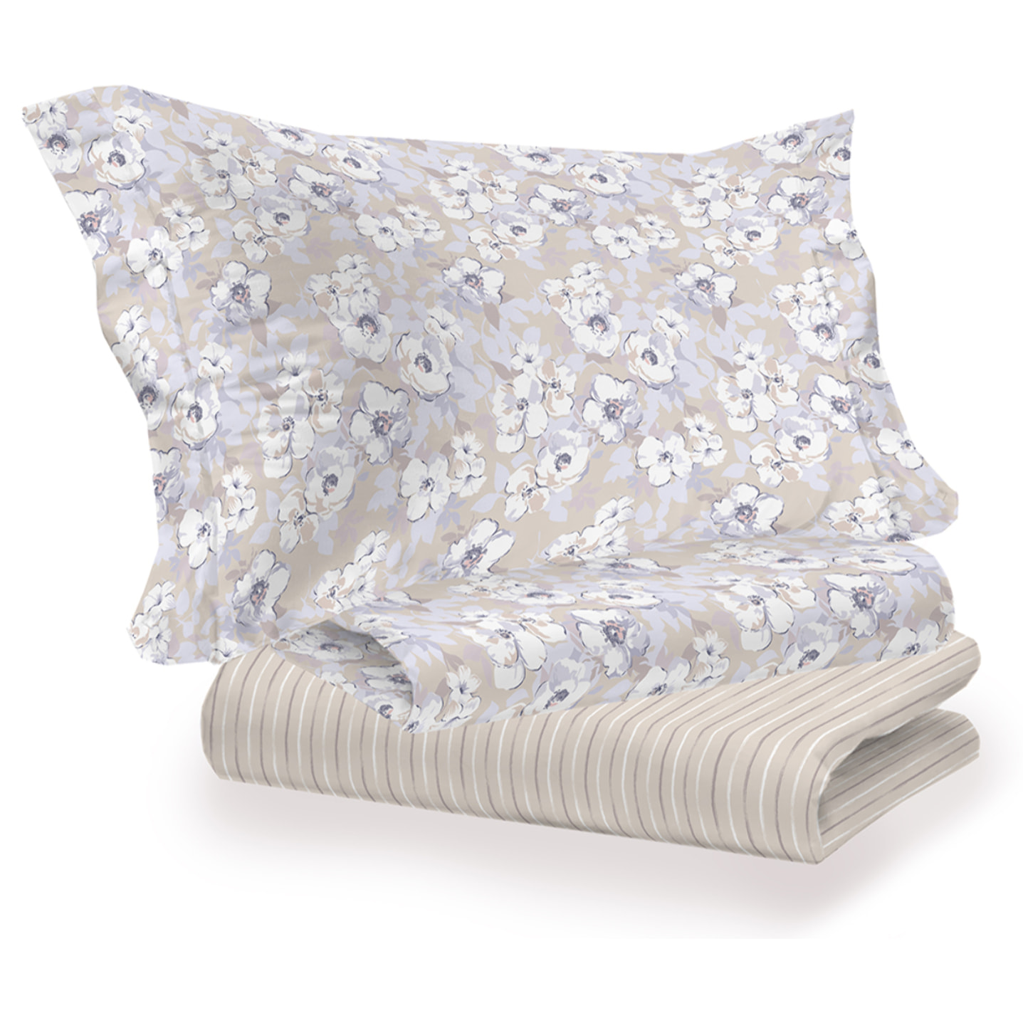 Completo letto indie beige in cotone 100% cotone