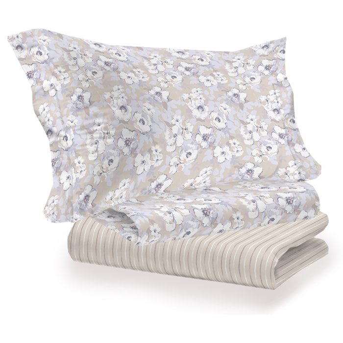 Completo letto indie beige in cotone 100% cotone