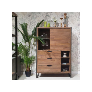 Armoirette en bois d'acacia avec pieds en métal - POSITANO