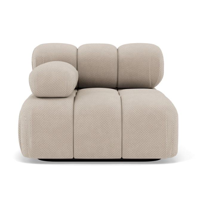 Ruby - module d'assise gauche en velours texturé - Beige
