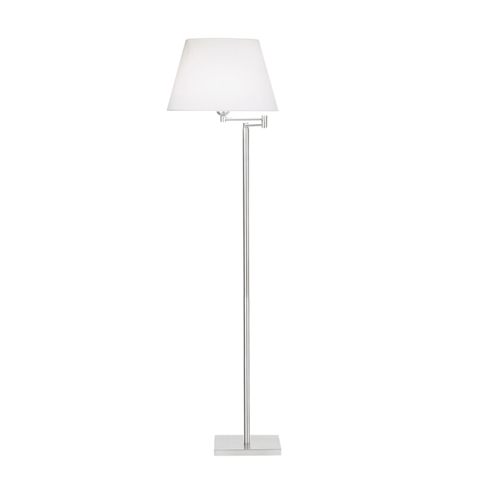 FORLIGHT Forlight - Lámpara de Pie Moderna E27, 110 cm, Diseño Minimalista para Salón y Dormitorio, Compatible con Bombillas hasta 15W, Pantalla Textil Blanca para Luz Suave, Interior (IP20)