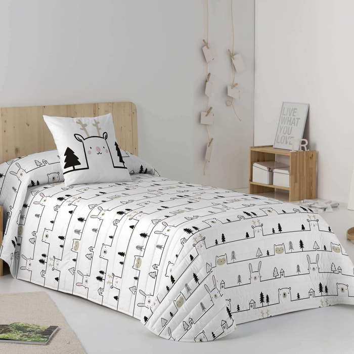 Icehome - Colcha Bouti Estampada - 100% Algodón - 70 gr/m² - House Animal