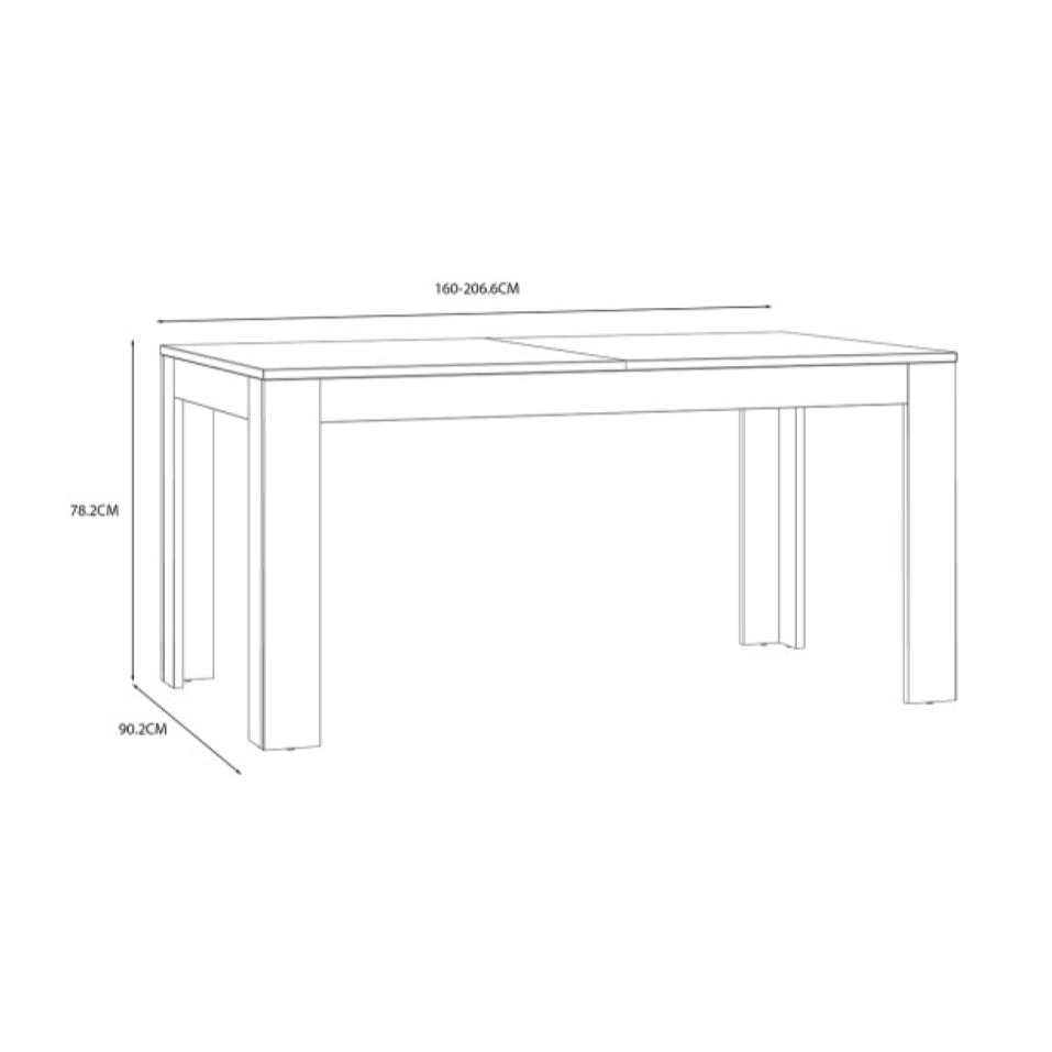Table à manger extensible bois gris et chêne L160/206 cm - ST MALO